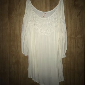 Creme Cold Shoulder Shirt